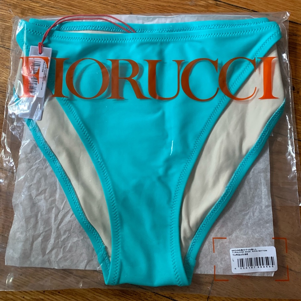 Fiorucci Angel turquoise bikini bottom New with Tags size L